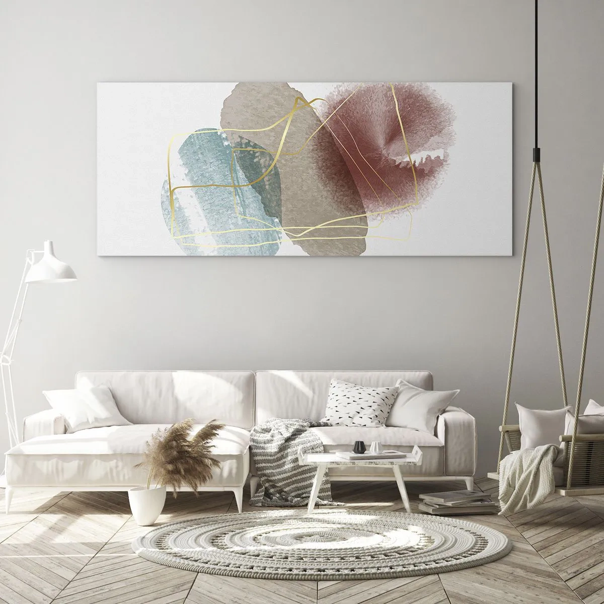 Obraz na skle - Korálky priestoru - 160x50 cm