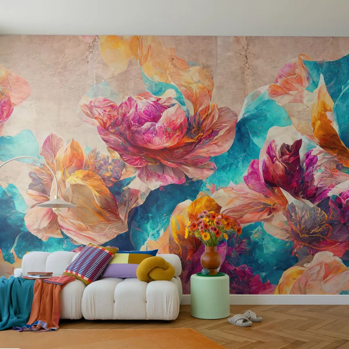 Fototapeta Standard Eco - Farebné bohatstvo kytice - Kvety, Pastel, Kus - 300x210 cm