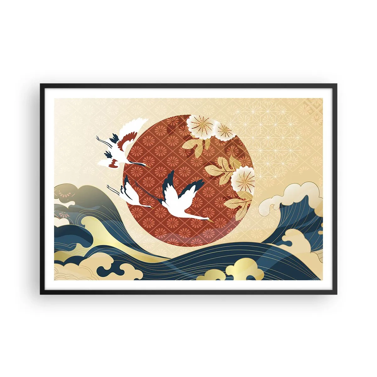 Plagát v čiernom ráme - Japonská rozprávka - 100x70 cm