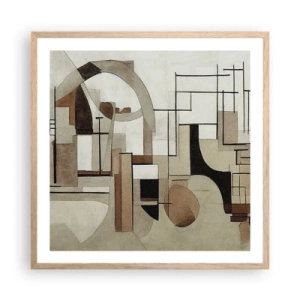 Plagát v ráme zo svetlého duba - Mestská krajina 2.0 - 60x60 cm