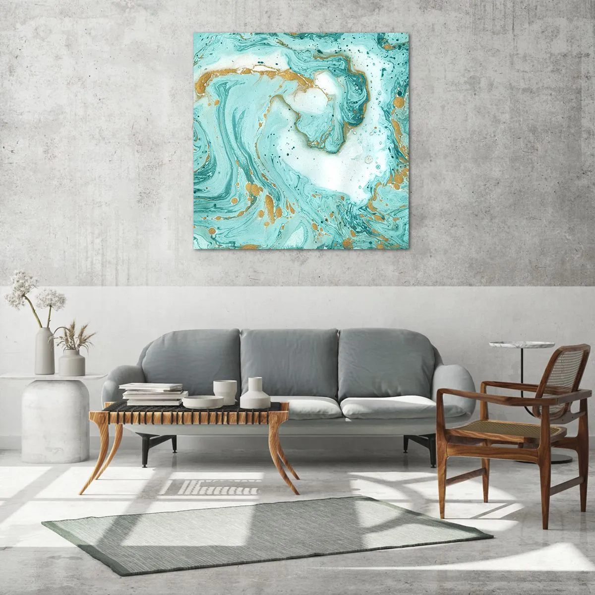 Obraz na skle - Pod veľkou vlnou z epochy Edo - 40x40 cm