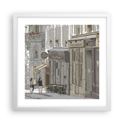 Plagát v bielom ráme - Mestské radosti - 40x40 cm