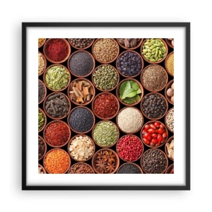 Plagát v čiernom ráme - Všetky chute sveta - 50x50 cm