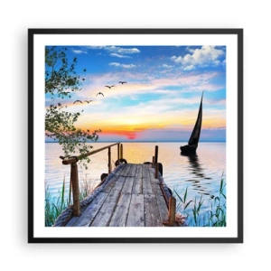Plagát v čiernom ráme - Dobrý večer - 60x60 cm