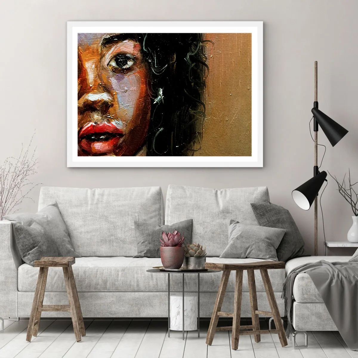 Plagát v bielom ráme - Čierna a jas - 100x70 cm