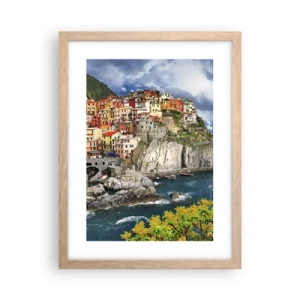 Plagát v ráme zo svetlého duba - Hromádka pritúlená k skalám - 30x40 cm