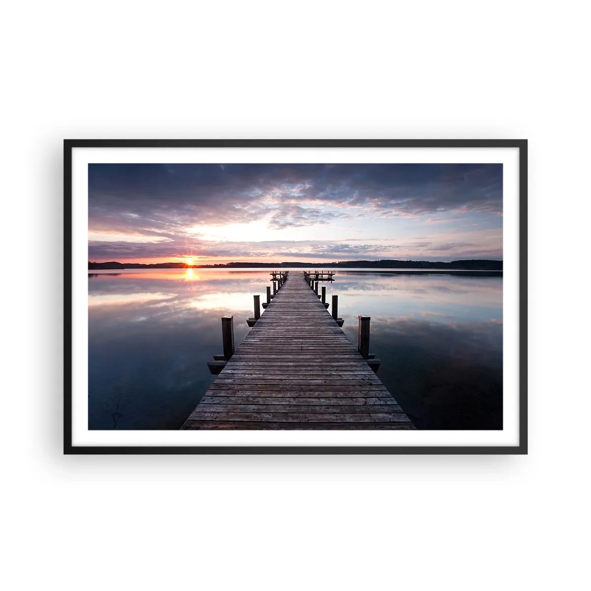 Plagát v čiernom ráme - Tichá hranica medzi dňom a nocou - 91x61 cm