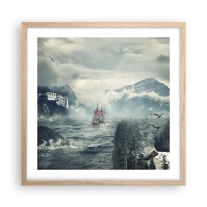 Plagát v ráme zo svetlého duba - V kúzelných vodách - 50x50 cm