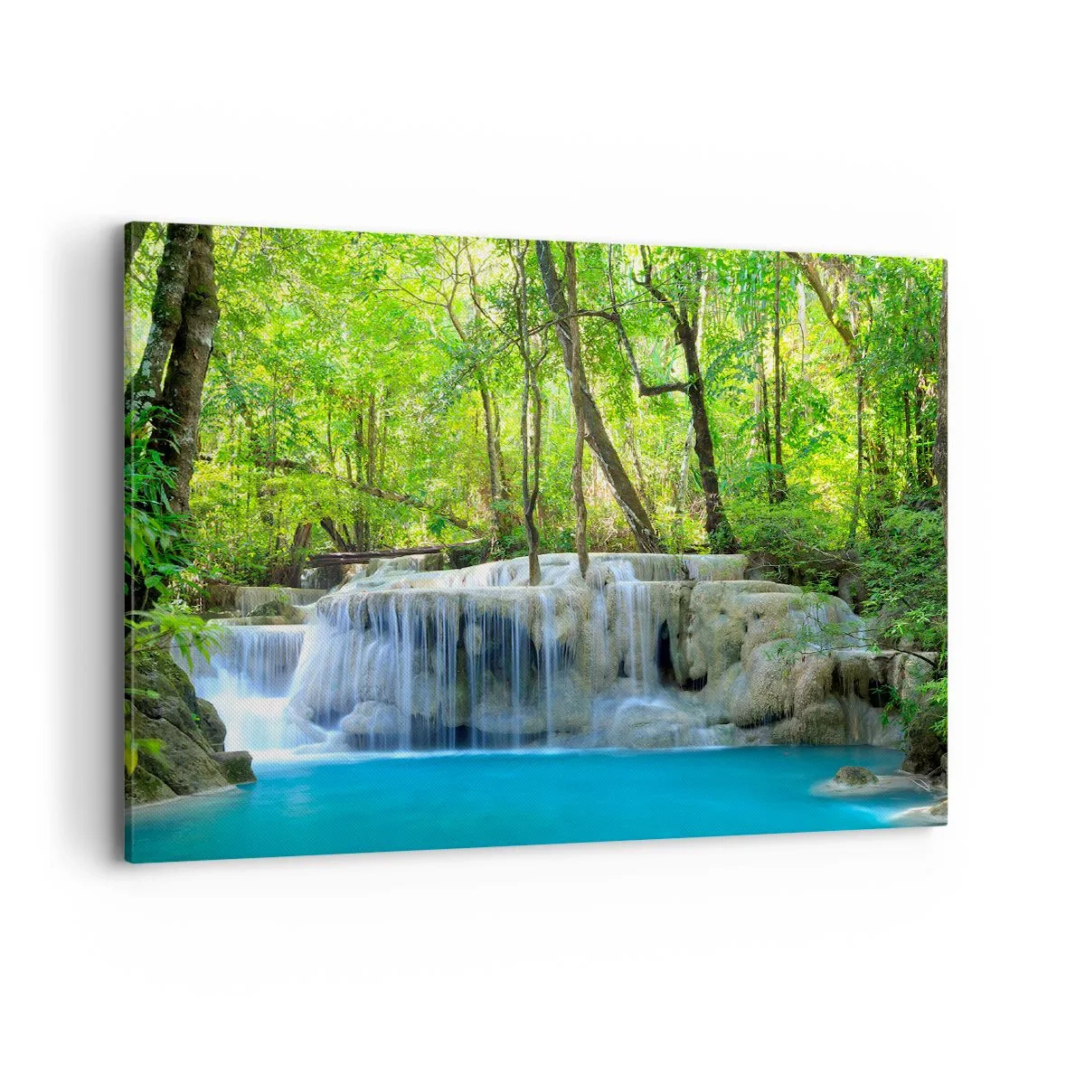 Obraz na plátne - Utopiť v tyrkyse a zeleni - 100x70 cm