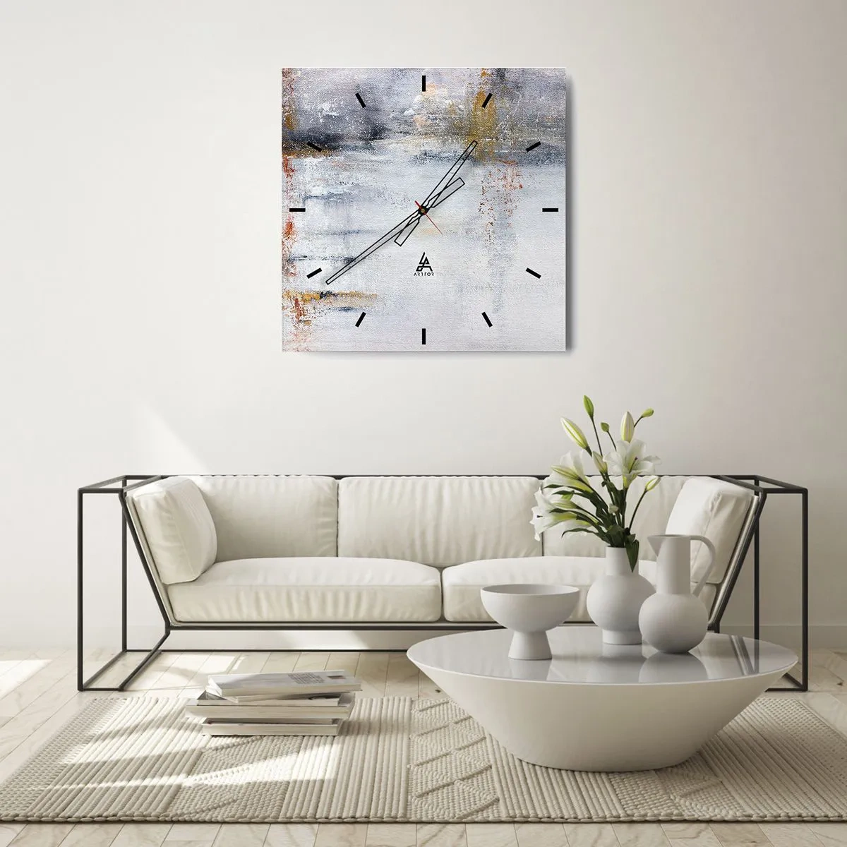 Nástenné hodiny - Za závojom vzduchu - 40x40 cm