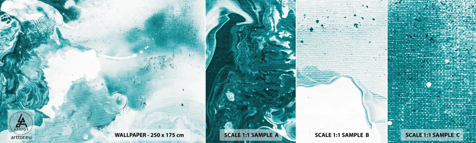 Vzorka Fototapeta Standard Eco - Povodie modrej - Abstrakcia, Kus, Moderné umenie. - 100x30 cm