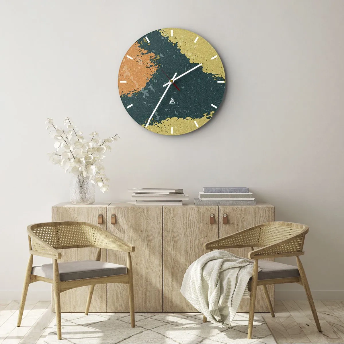 Nástenné hodiny - Abstrakcia – spomalený pohyb - 40x40 cm