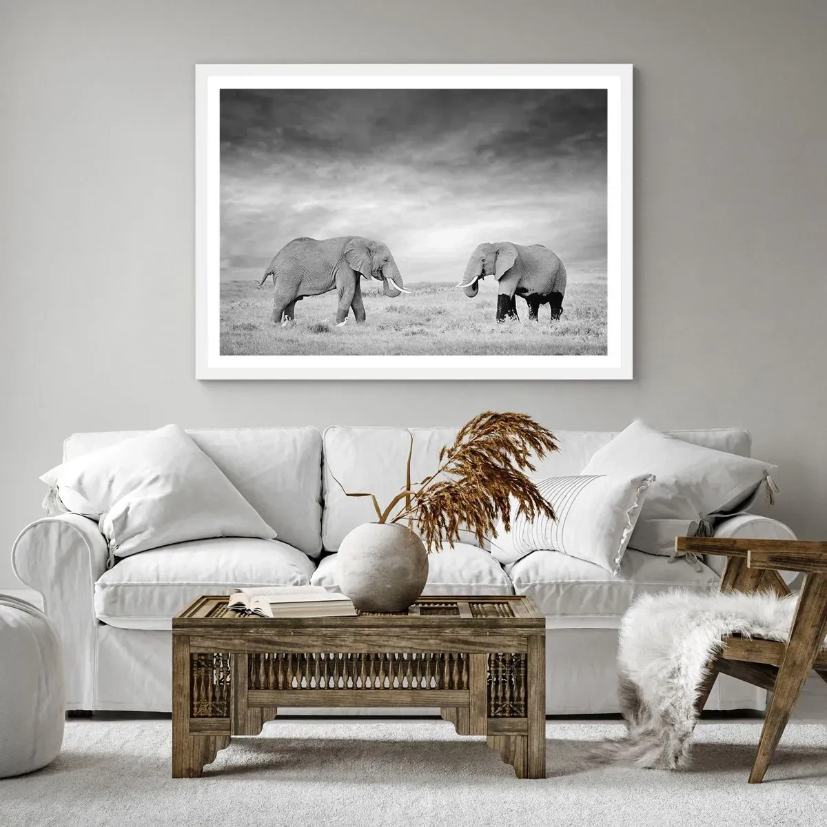 Plagát v bielom ráme - Šedá je krásna - 91x61 cm