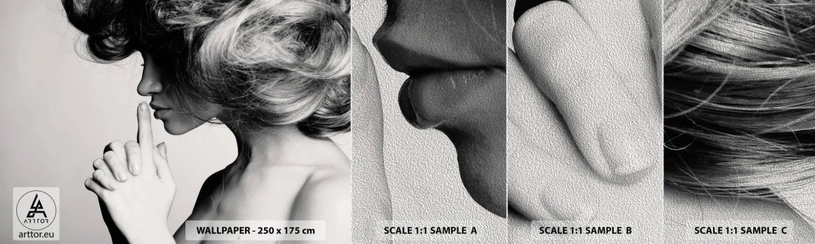 Vzorka fototapety Premium Sand - Zahľadená do seba - Žena, Model, Ženská tvár - 100x30 cm