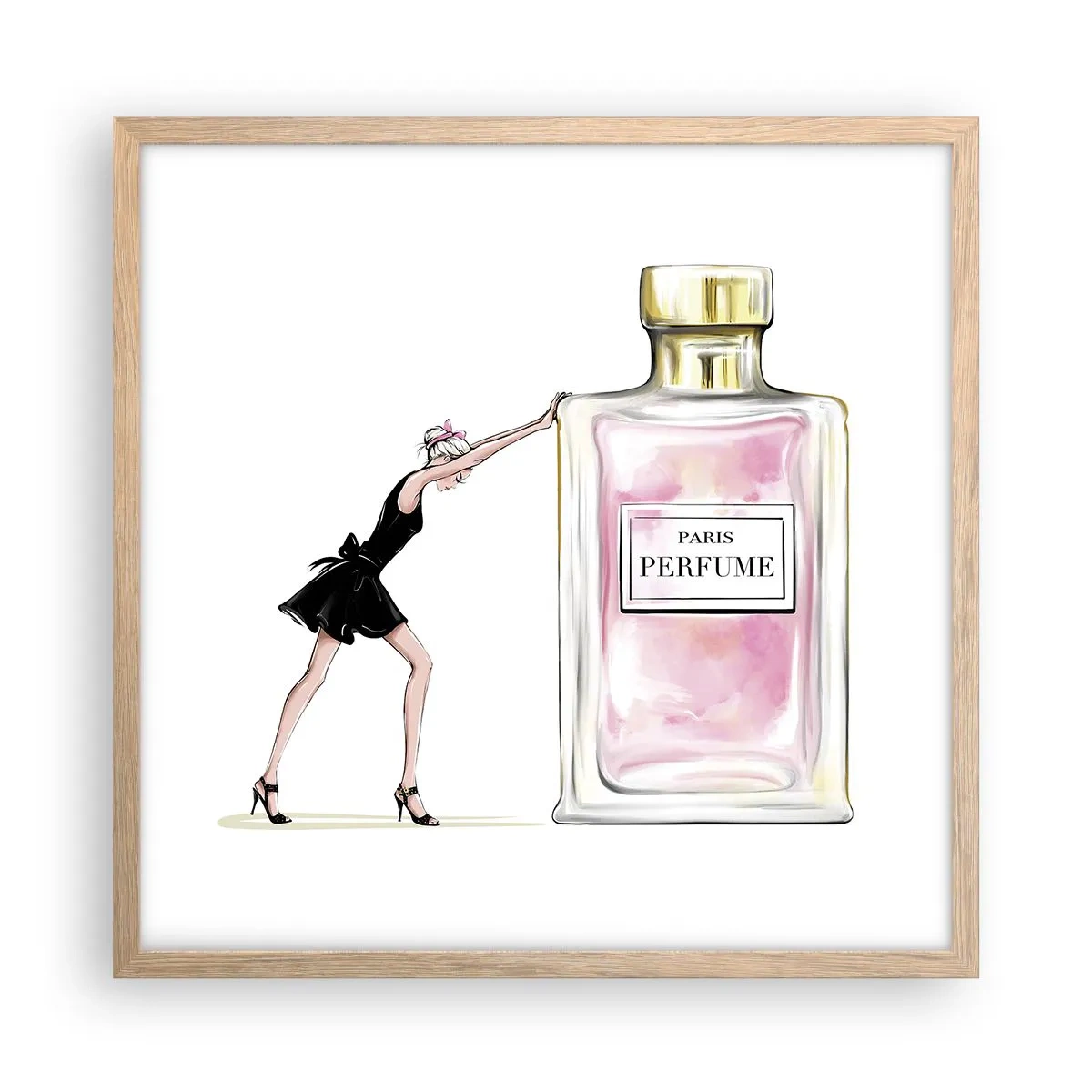 Plagát v ráme zo svetlého duba - Podstata ženskosti - 50x50 cm