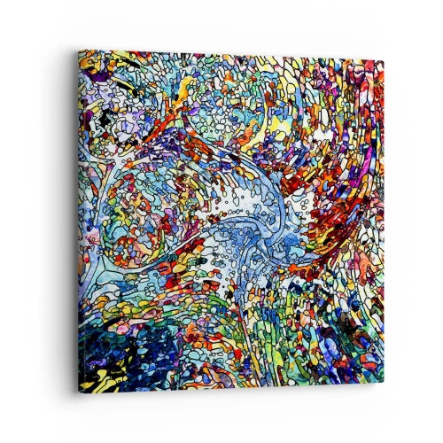 Obraz na plátne - Vitráž s kvapkami - 30x30 cm