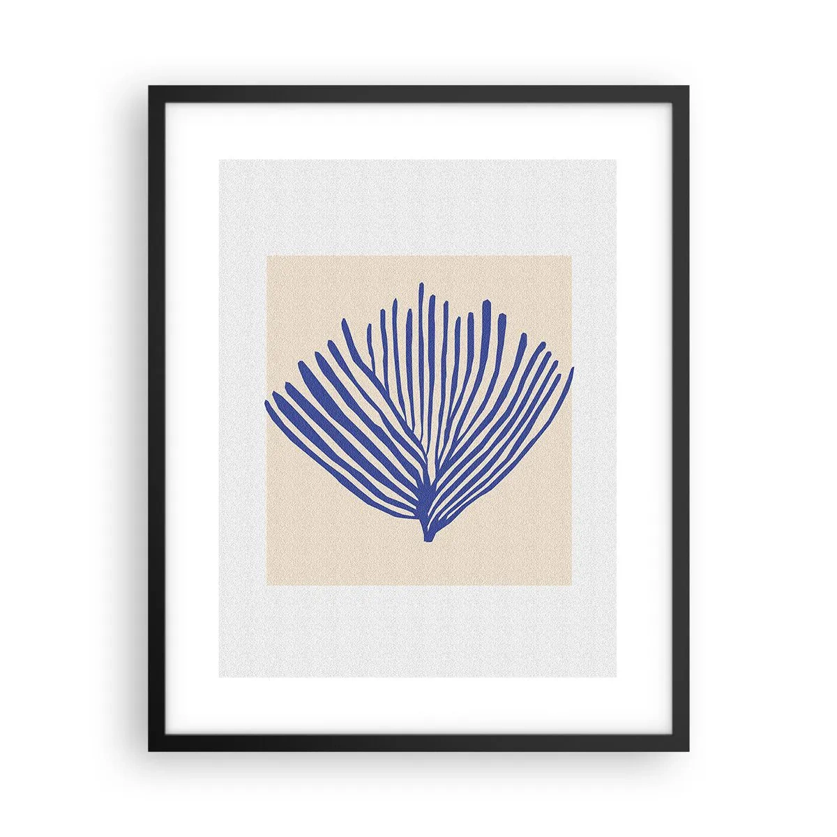 Plagát v čiernom ráme - Modrý vejár - 40x50 cm