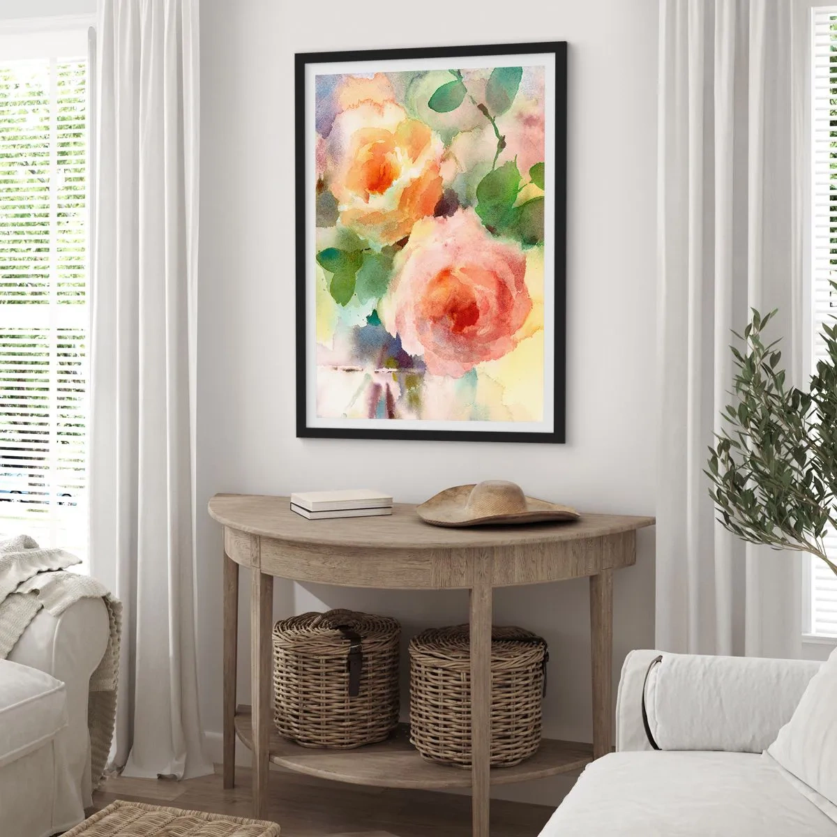 Plagát v čiernom ráme - Jemné ako akvarel - 61x91 cm