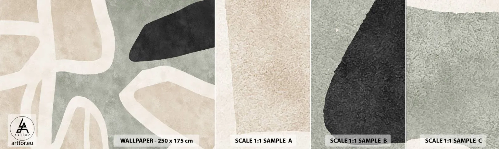 Vzorka Fototapeta Standard Eco - Kompozícia s čiernym motívom - Abstrakcia, Minimalizmus, Moderné umenie - 100x30 cm