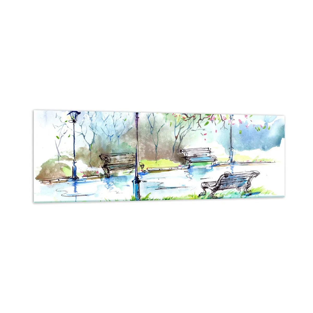 Obraz na skle - Kúzlo parkového ticha - 160x50 cm