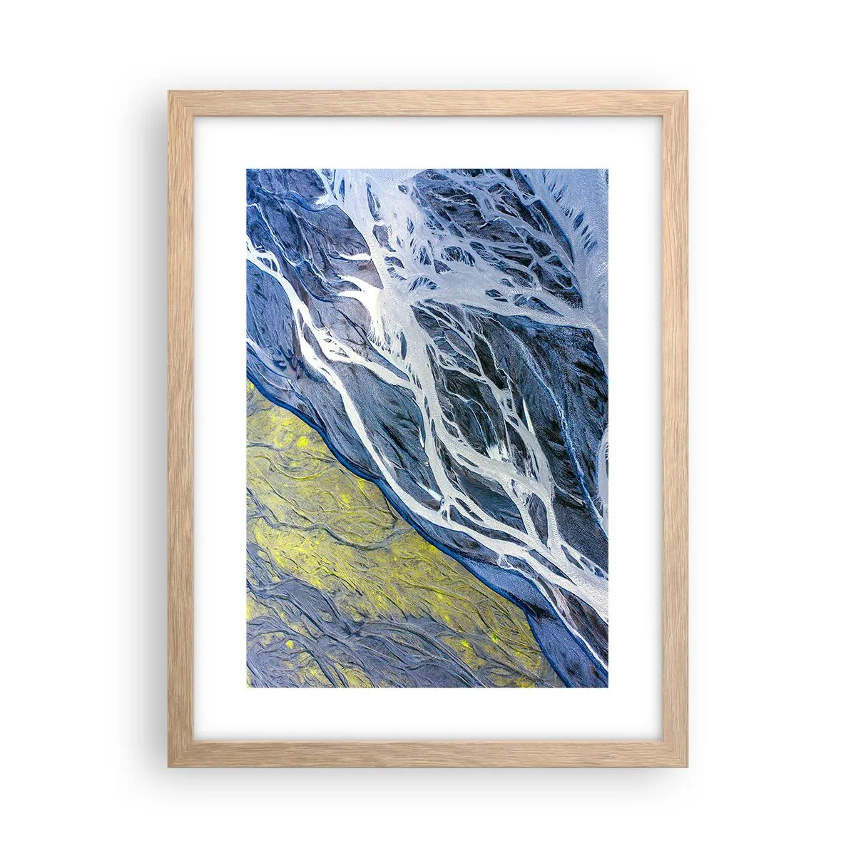 Plagát v ráme zo svetlého duba - Jaskynné maľby prírody - 30x40 cm