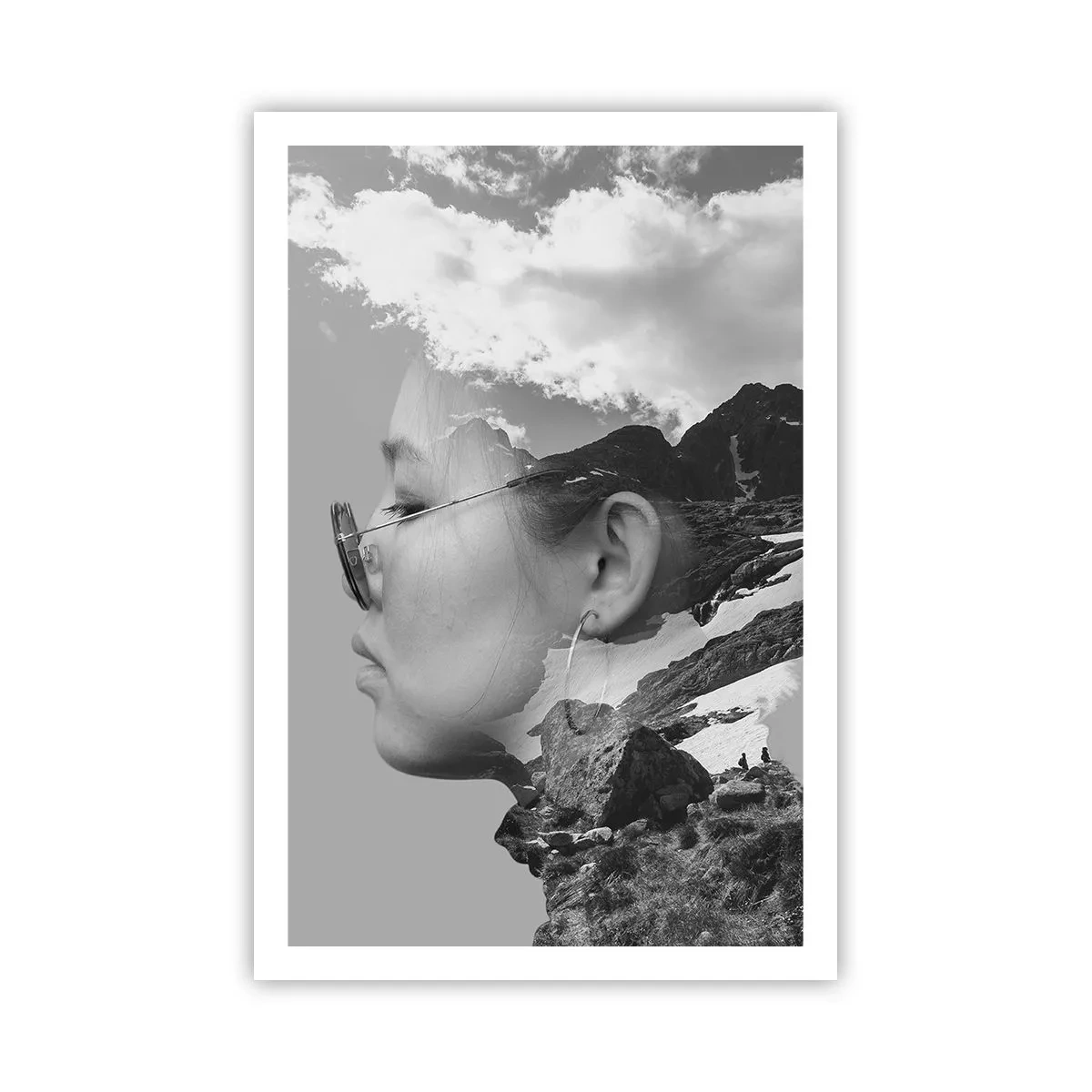 Plagát - Povznešený portrét v oblakoch - 61x91 cm