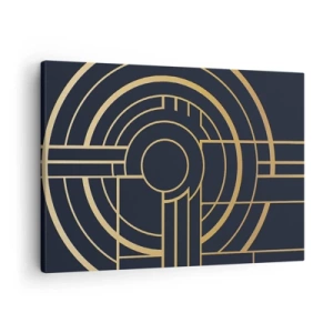 Obraz na plátne - Geometrický vzor so zlatými čiarami - 70x50cm - Obraty udalosti - Moderná nástenná dekorácia do obývacej izby a spálne ARTTOR