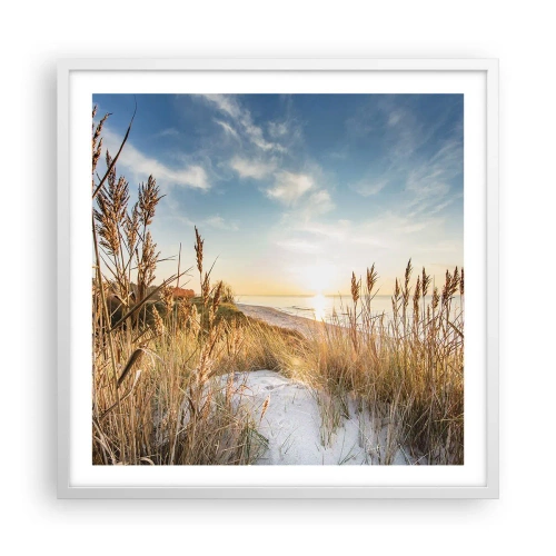 Plagát v bielom ráme - Severná pláž - 60x60 cm