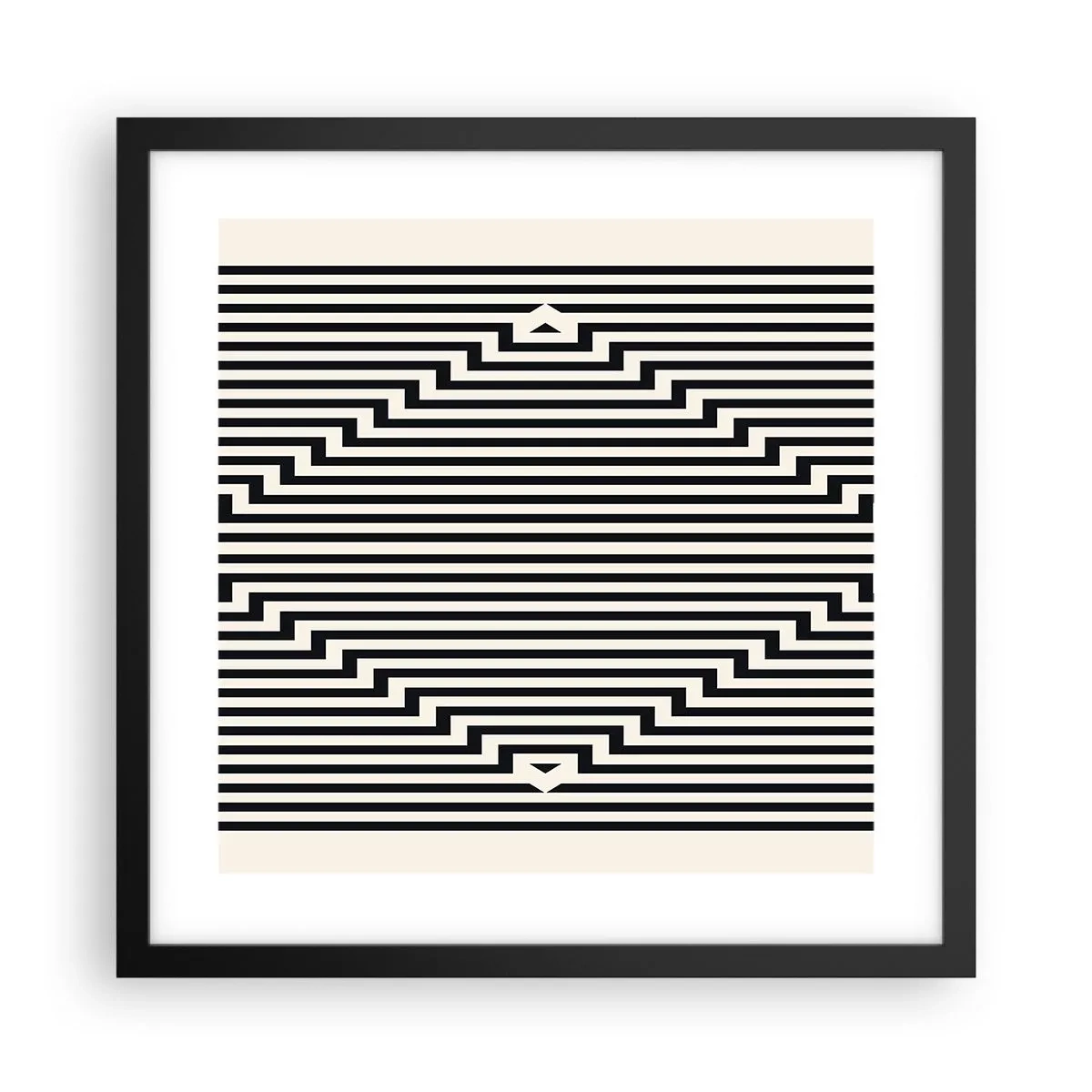 Plagát v čiernom ráme - Geometrická ilúzia - 40x40 cm