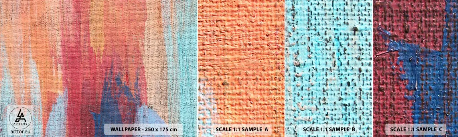 Vzorka Fototapeta Standard Eco - Stekať dúhou - Abstrakcia, Kus, Maľovanie - 100x30 cm