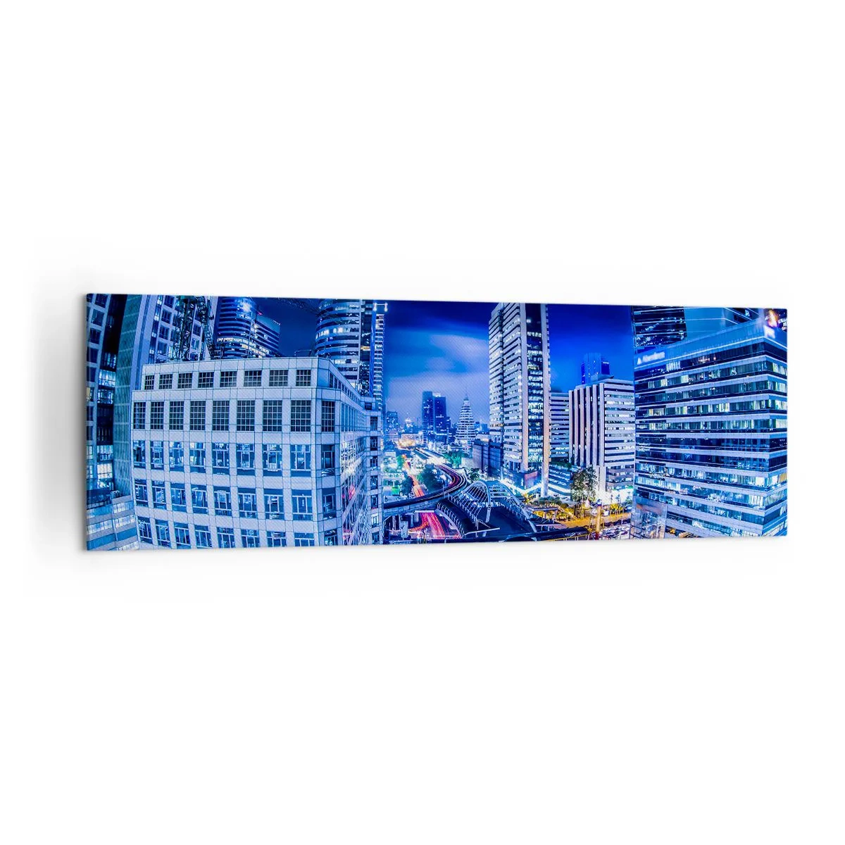 Obraz na plátne - Rytmy nočného mesta - 160x50 cm