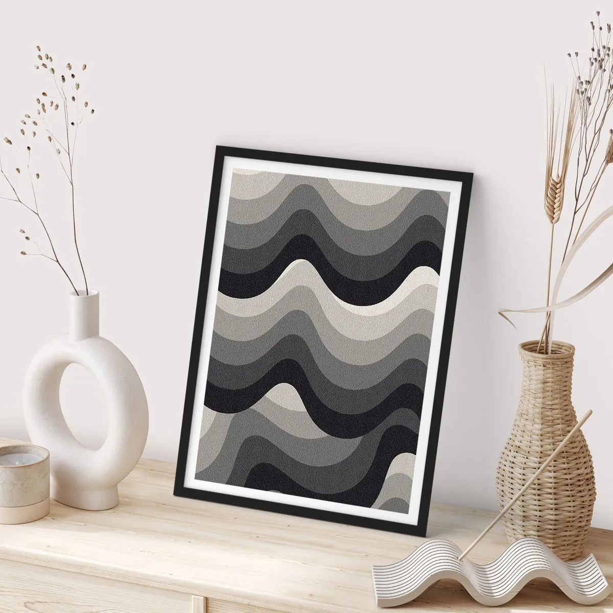 Plagát v čiernom ráme - Vlna za vlnou - 70x100 cm