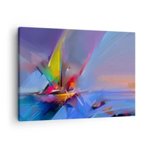 Obraz na plátne - Abstraktná kompozícia s intenzívnymi farbami - 70x50cm - Preletela ako vták - Moderná nástenná dekorácia do obývacej izby a spálne ARTTOR