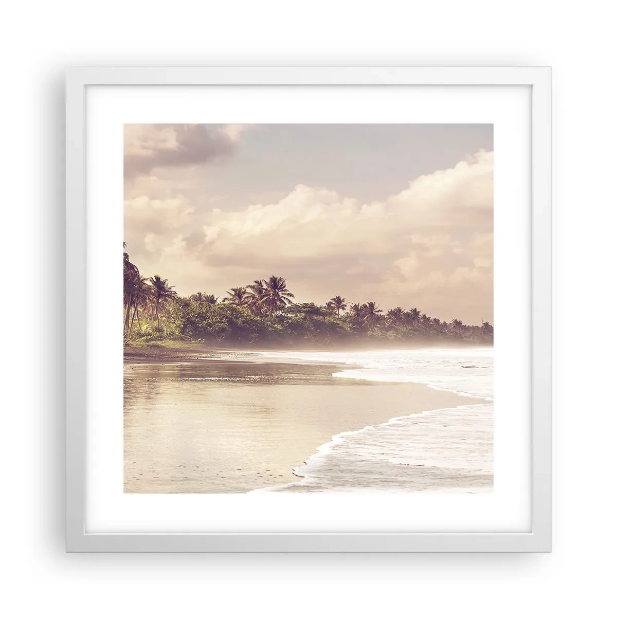 Plagát v bielom ráme - Pohladenie vĺn - 40x40 cm