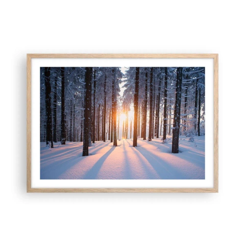 Plagát v ráme zo svetlého duba - Jasne čierne na bielom - 70x50 cm