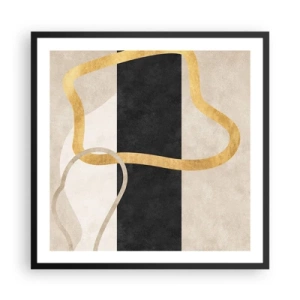 Plagát v čiernom ráme - Tvary v slučke - 60x60 cm