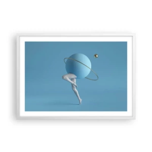 Plagát v bielom ráme - Šialenstvo planét - 70x50 cm