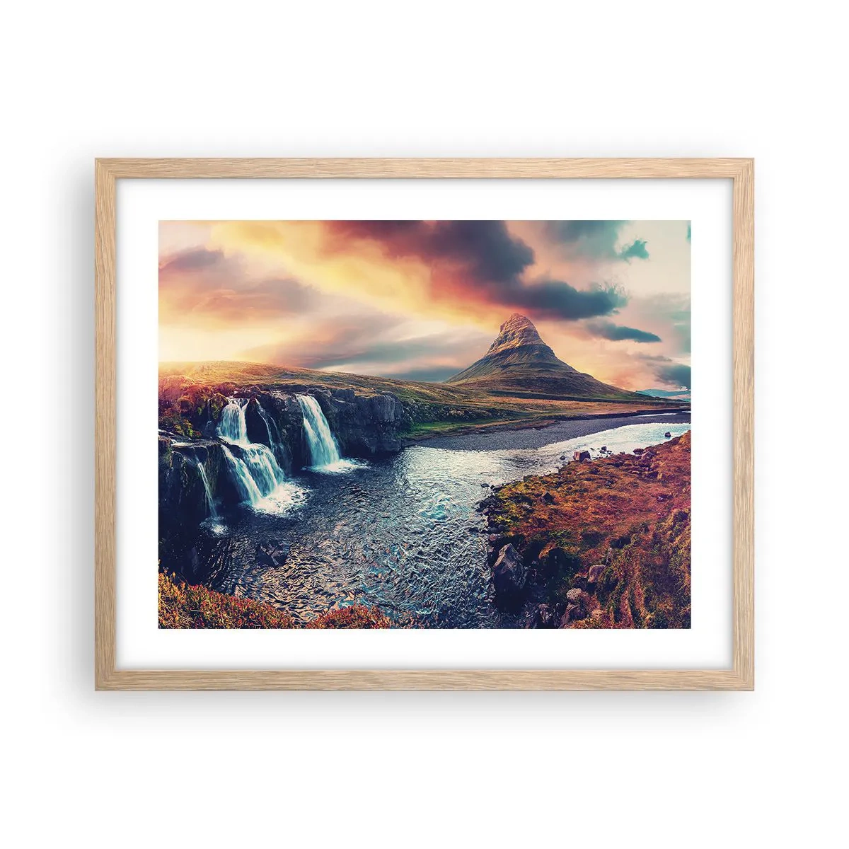 Plagát v ráme zo svetlého duba - V majestáte prírody - 50x40 cm