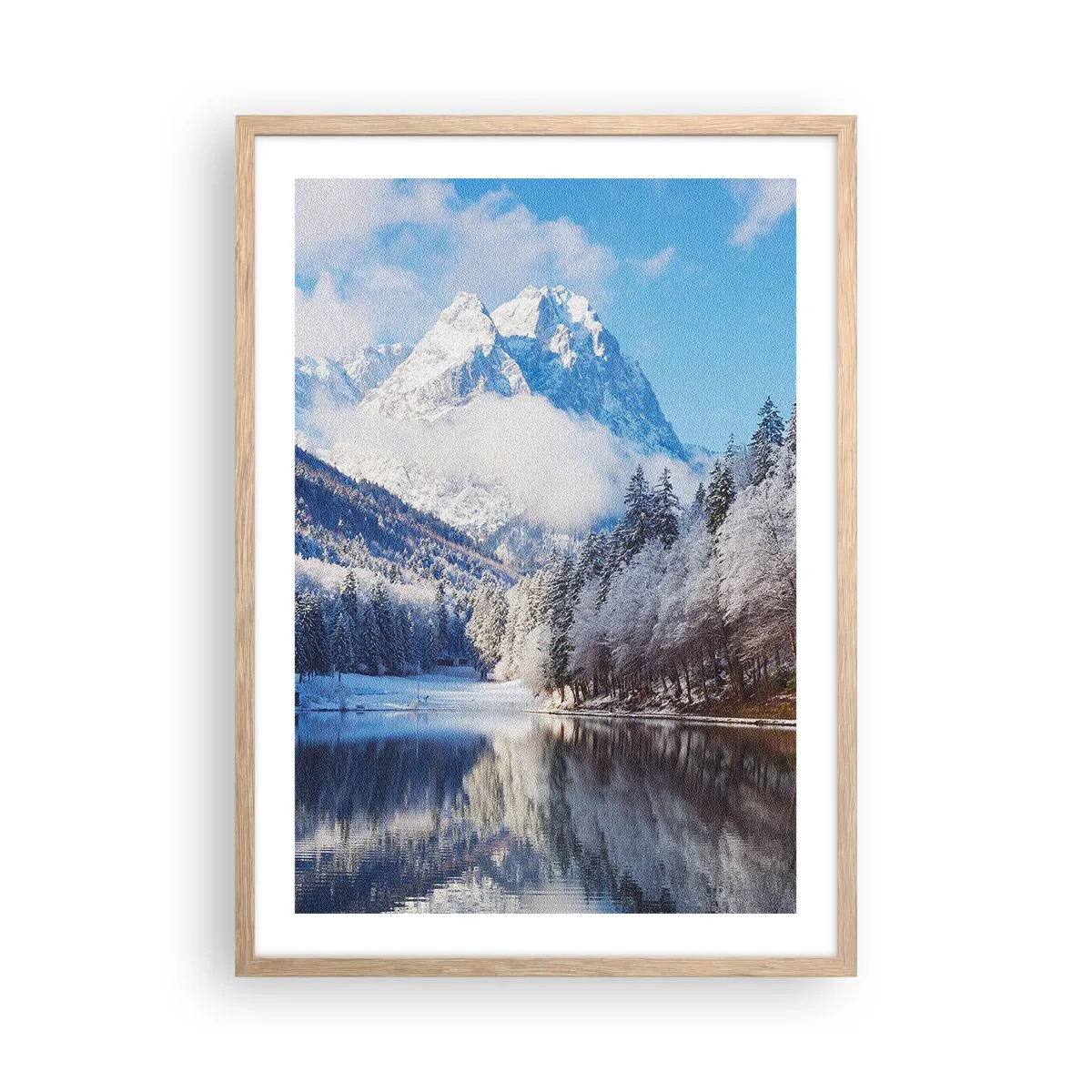 Plagát v ráme zo svetlého duba - Snehová stráž - 50x70 cm