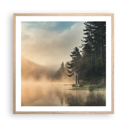 Plagát v ráme zo svetlého duba - Zrodenie dňa - 60x60 cm