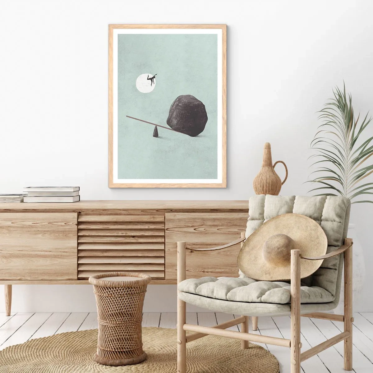 Plagát v ráme zo svetlého duba - Splnený sen - 61x91 cm