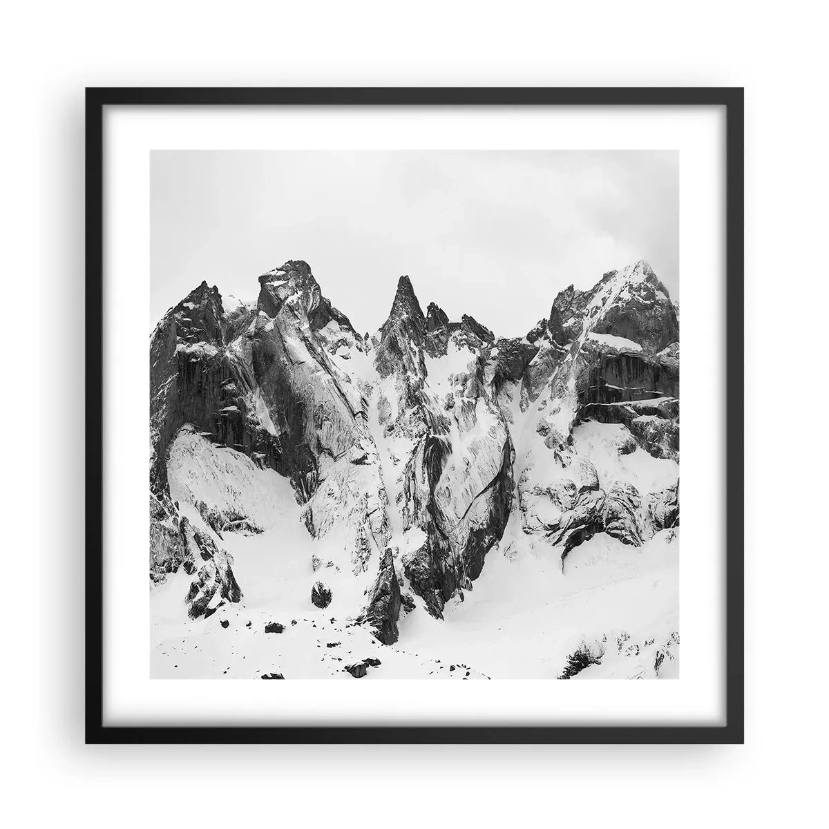 Plagát v čiernom ráme - Hrozivý žulový hrebeň - 50x50 cm