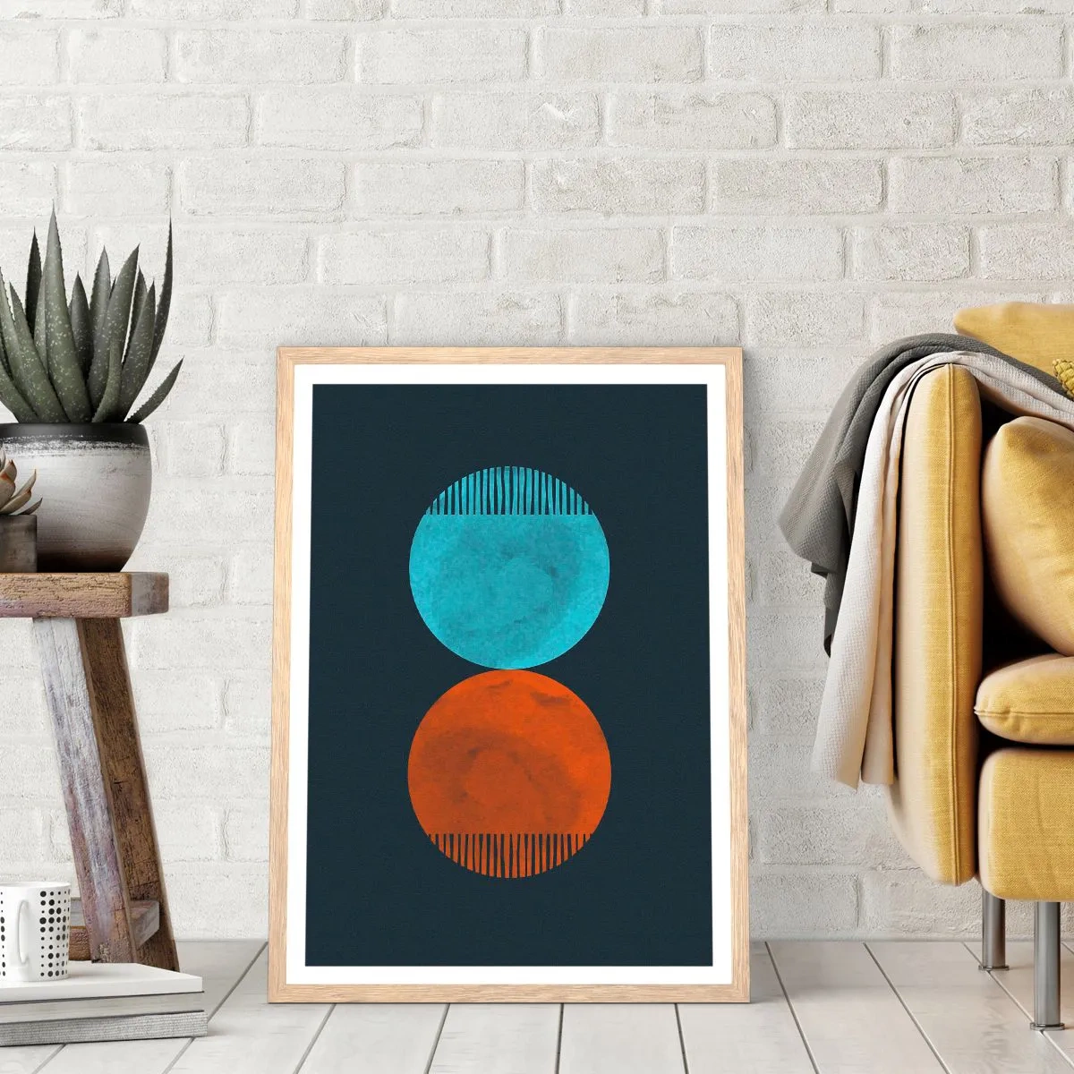 Plagát v ráme zo svetlého duba - Iba geometria? - 40x50 cm