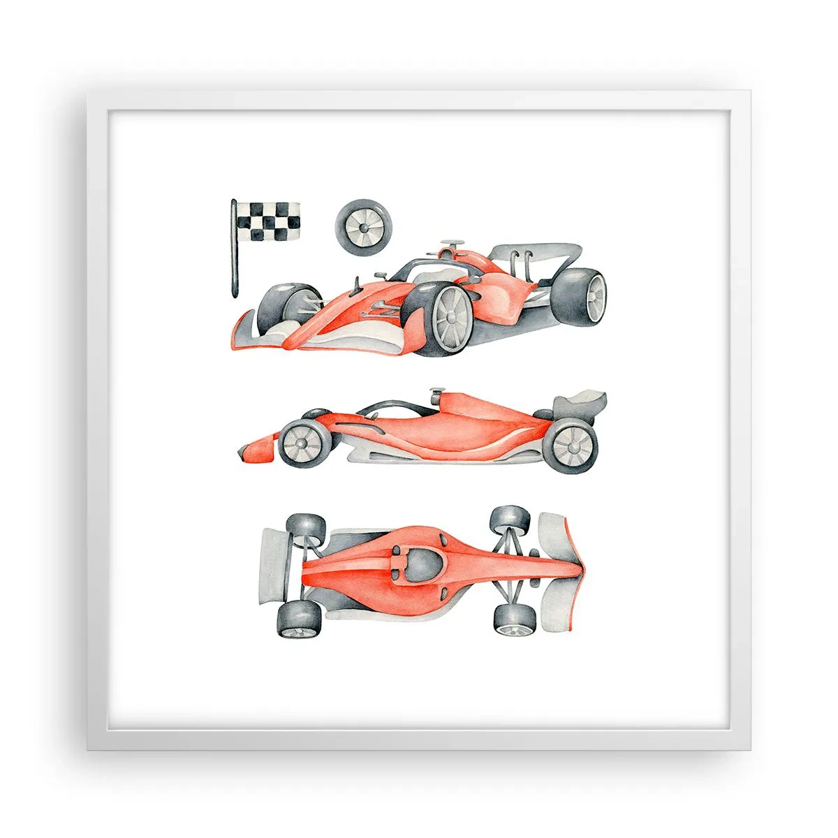 Plagát v bielom ráme - Dobehnúť sen - 50x50 cm