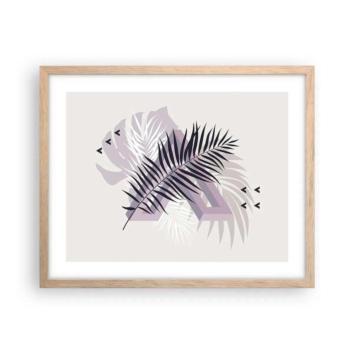 Plagát v ráme zo svetlého duba - Tieň tieňa - 50x40 cm