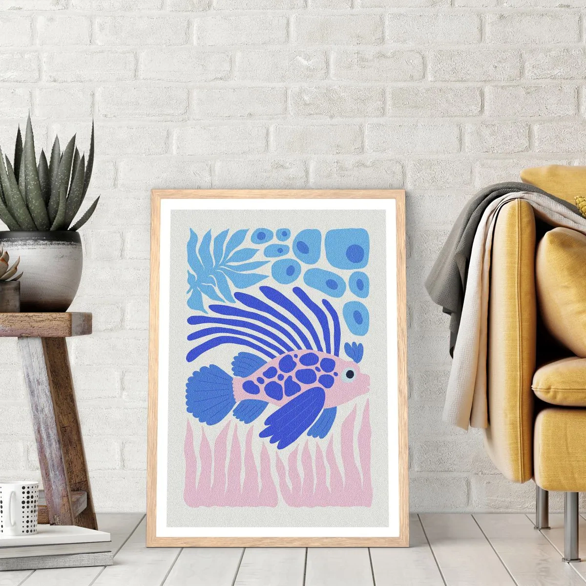 Plagát v ráme zo svetlého duba - Vo svojom živle - 61x91 cm