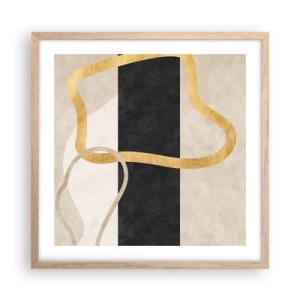 Plagát v ráme zo svetlého duba - Tvary v slučke - 50x50 cm
