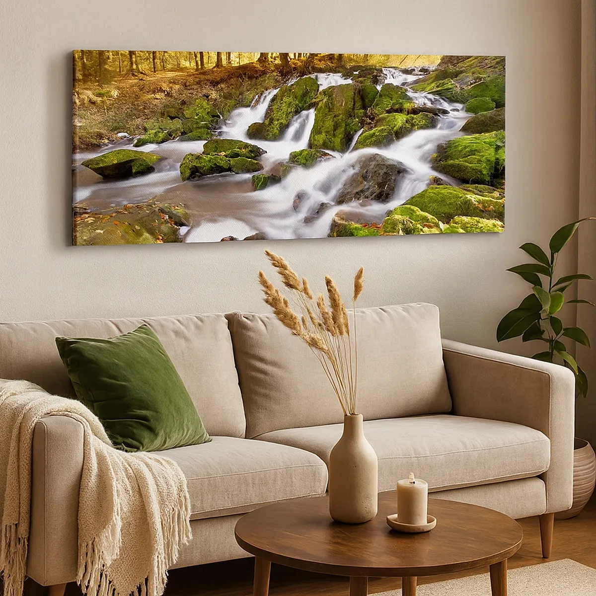 Obraz na plátne - Chvatom jesenným lesom - 30x30 cm