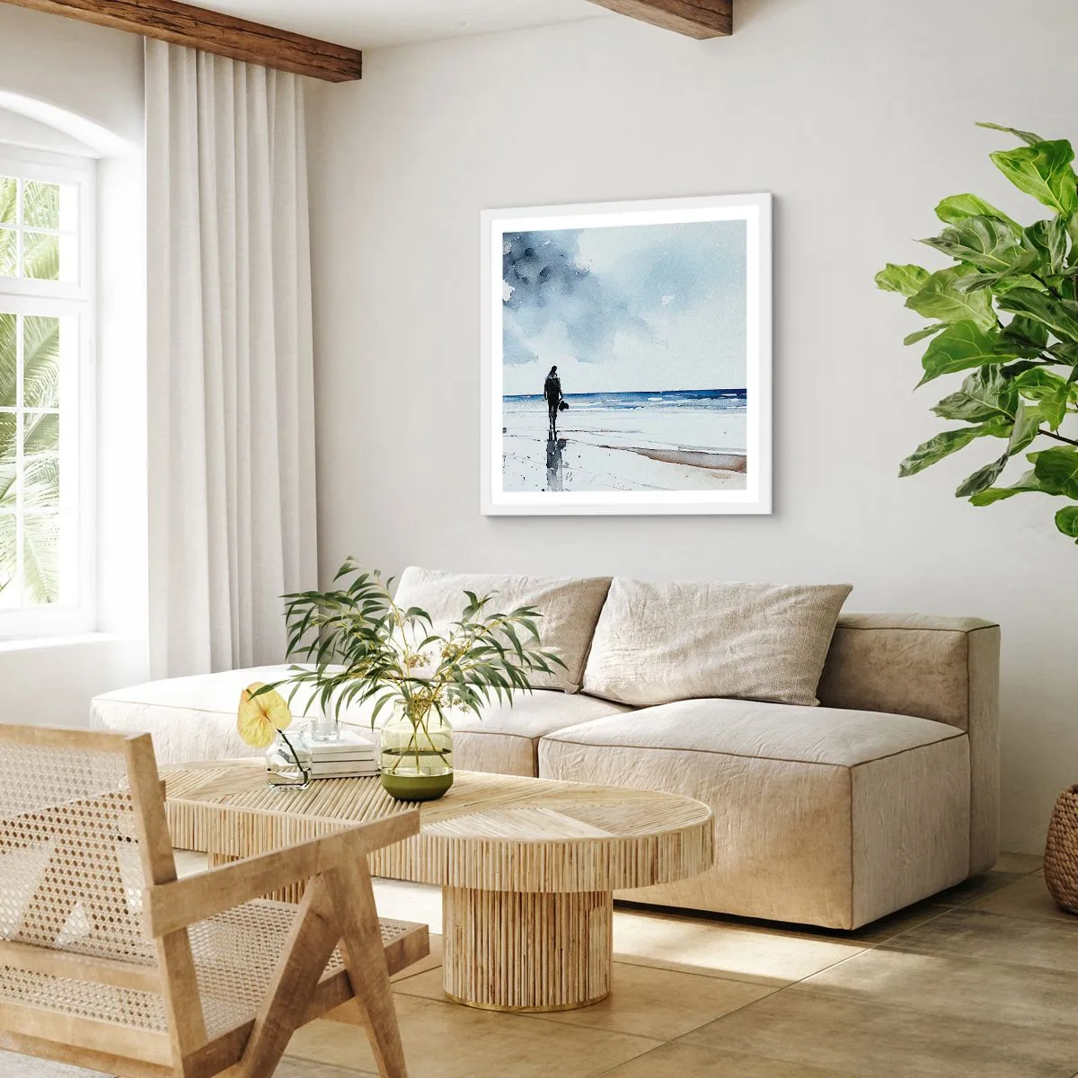 Plagát v bielom ráme - Rozhovor s morom - 40x40 cm