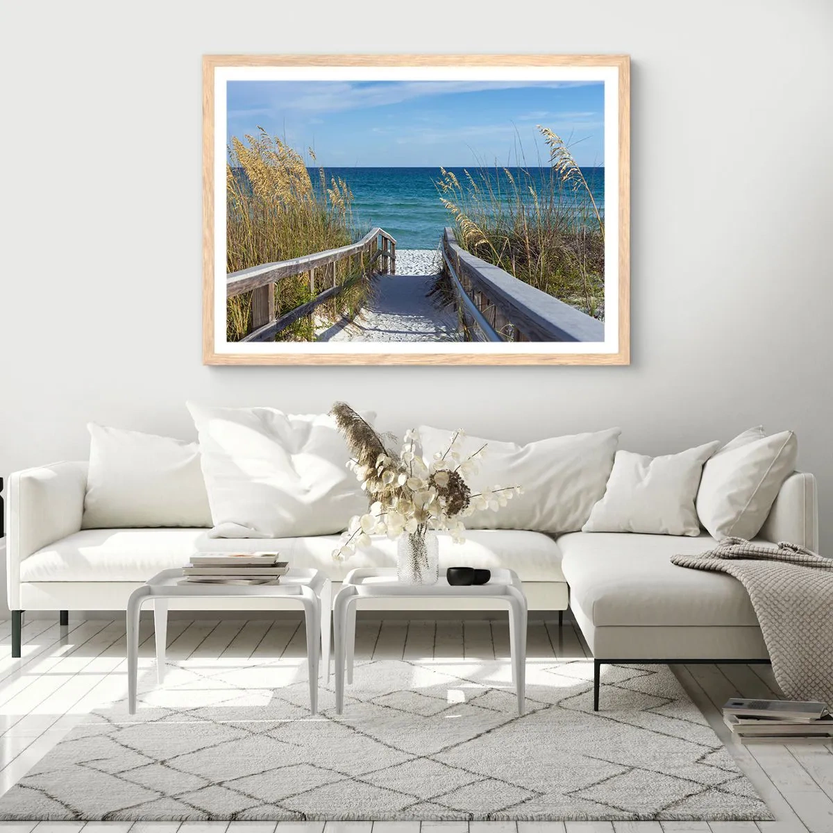 Plagát v ráme zo svetlého duba - Na slnku, vo vetre - 70x50 cm